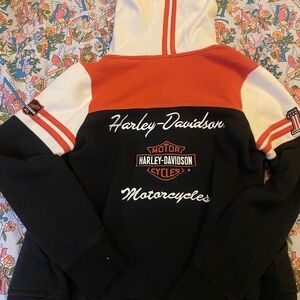 Harley-Davidson Black and Orange Hoodie